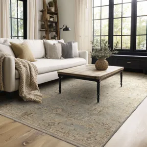 Sundar Charu Gray Rug - 8' x 10' Lifestyle