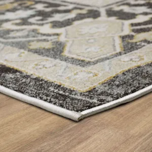 Windermere Edenhall Gray Rug - 2'6" x 10' Angle