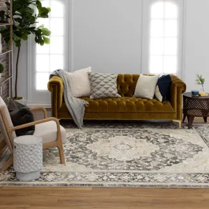 Windermere Edenhall Gray Rug - 7'10" x 10'3" Lifestyle