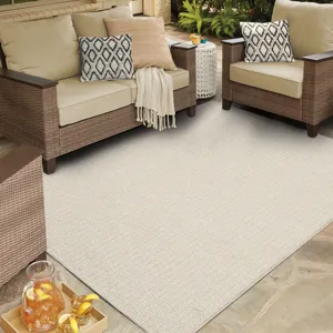 Lanai By Salt Life Cream Rug - 6'6" x 9' Lifestyle