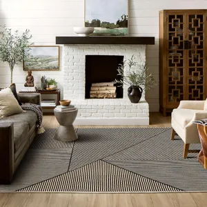 Bobby Berk by Karastan (Series 3) Linea Onyx Rug - 8' x 11' Lifestyle