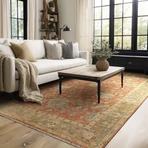 Sundar Mandir Rust Rug - 8' x 10' Lifestyle