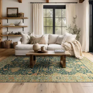 Sundar Nisha Navy Rug - 8' x 10' Lifestyle