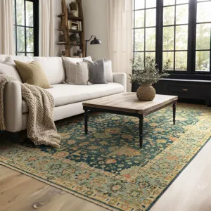 Sundar Nisha Navy Rug - 8' x 10' Lifestyle