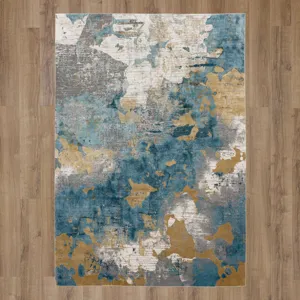 Tryst Nuvole Grey Blue Rug - 8' x 11' Floor