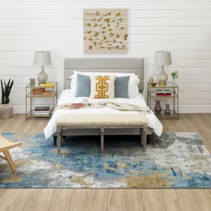 Tryst Nuvole Grey Blue Rug - 8' x 11' Lifestyle
