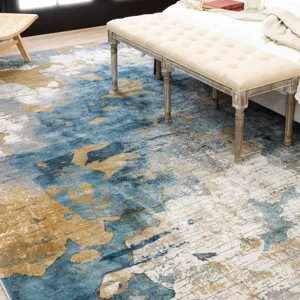 Tryst Nuvole Grey Blue Rug - 8' x 11' Lifestyle