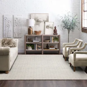 Forsyth Park Oglethorpe Ivory Aqua Rug - 8' x 10' Lifestyle
