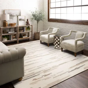 Forsyth Park Oyster Creek Ivory Beige Rug - 8' x 10' Lifestyle