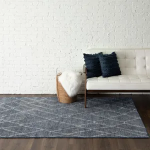 Tangier Spartel Blue Steel Rug - 5' x 8' Lifestyle