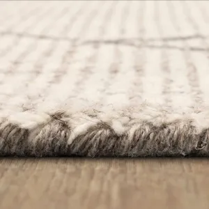 Tangier Tribal Diamond Silver Rug - 5' x 8' Pile