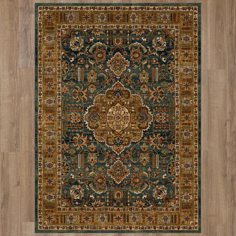 Spice Market Aksum Aquamarine Rug - 5'3" x 7'10" Floor
