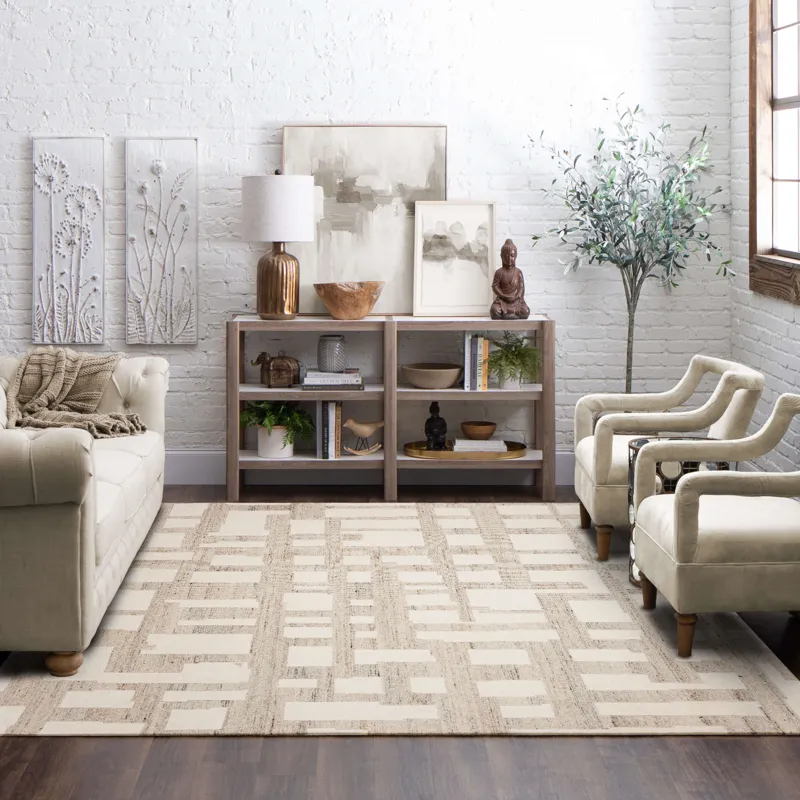 Forsyth Park Ardsley Place Ivory Natural Rug - 8' x 10' Lifestyle