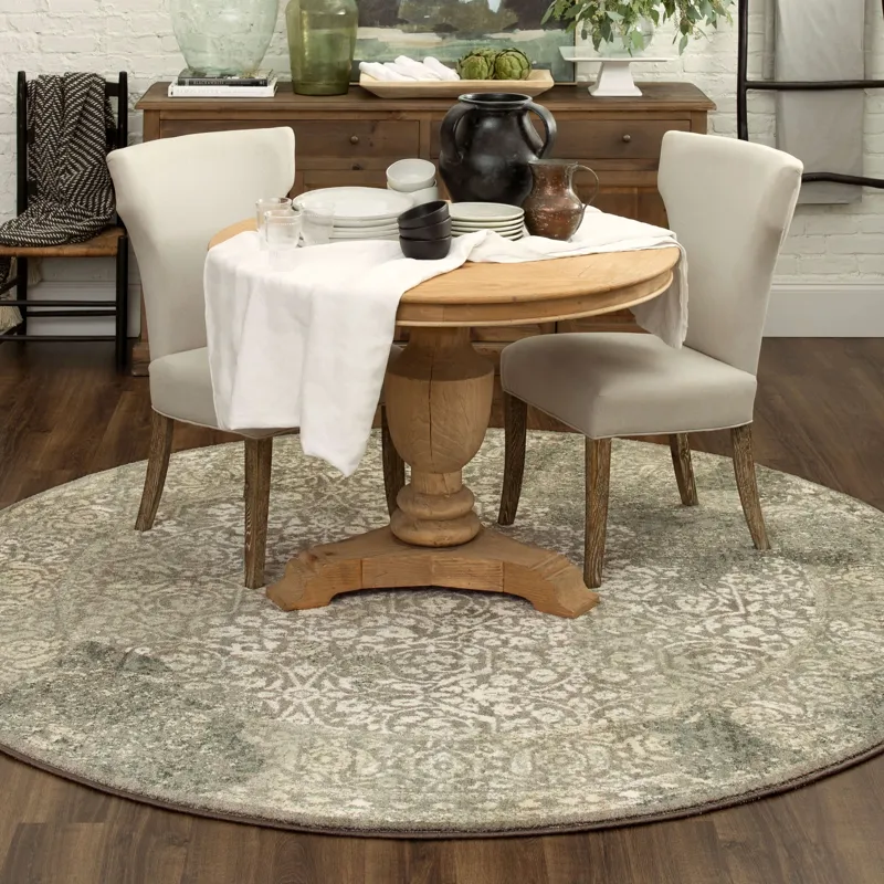 Euphoria Ayr Willow Grey Rug - 8' Round Lifestyle