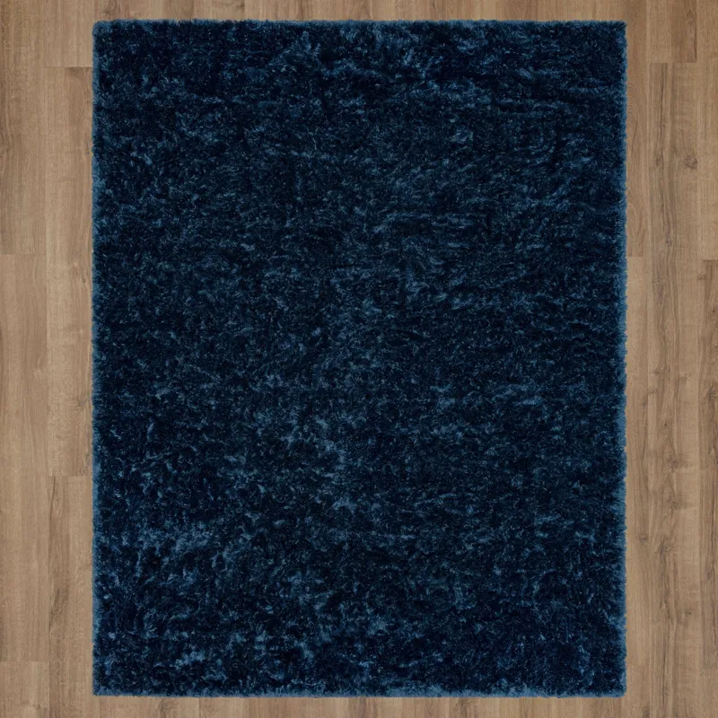 Billow Shag Blue Rug - 7'10" x 10' Floor