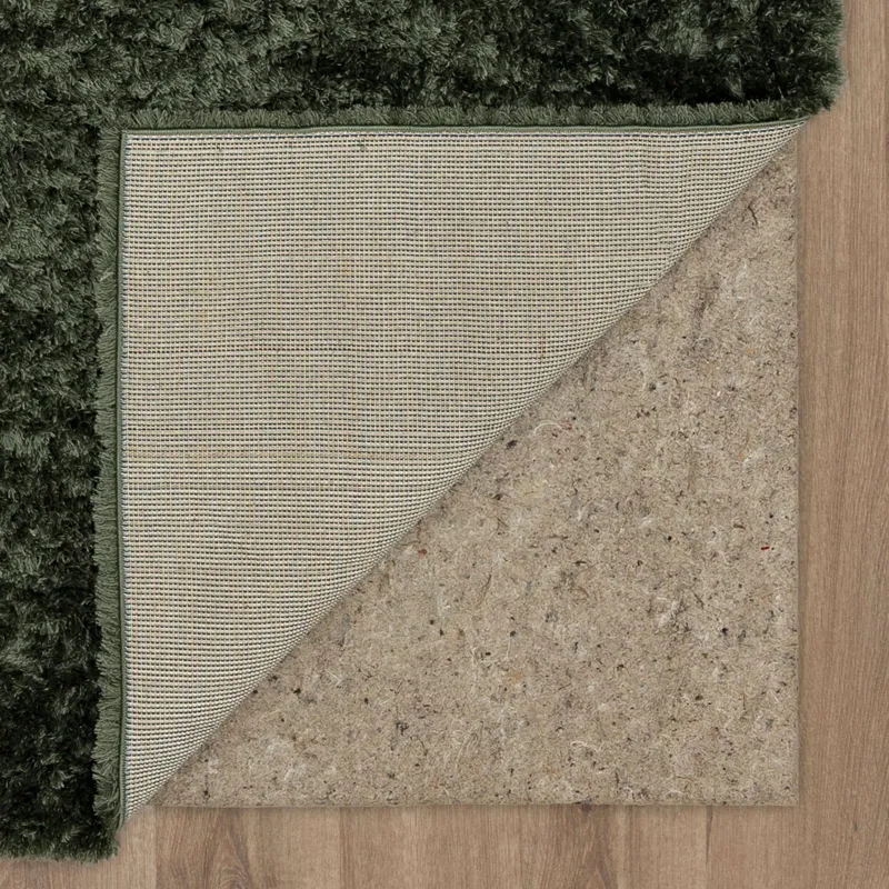 Billow Shag Olive Rug - 6'6" x 9' Backing