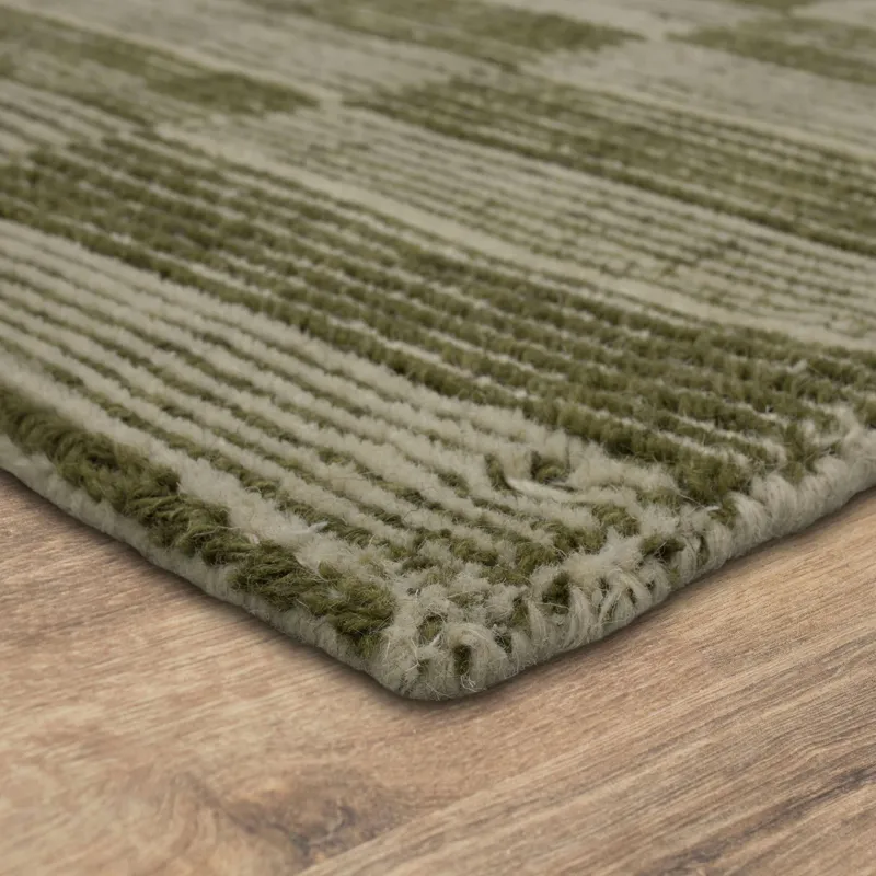 Bobby Berk Broken Stripe Moss Rug - 8' x 10' Angle