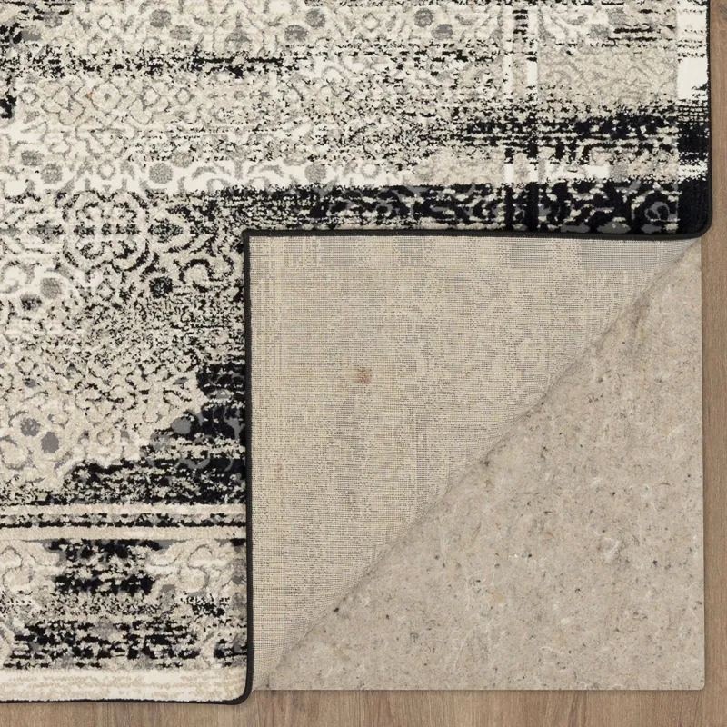 Zephyr Cella Black Rug - 8' x 10' Backing
