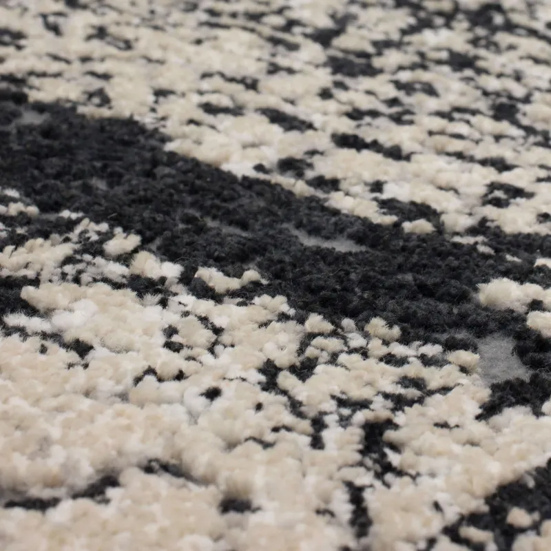 Zephyr Cella Black Rug - 8' x 10' Closeup