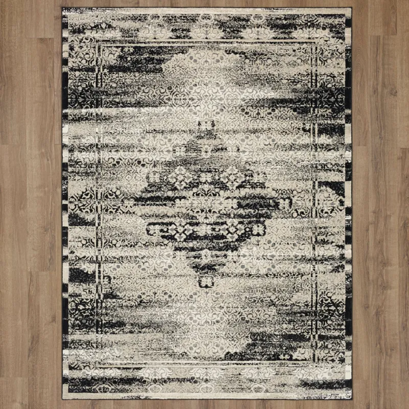 Zephyr Cella Black Rug - 8' x 10' Floor