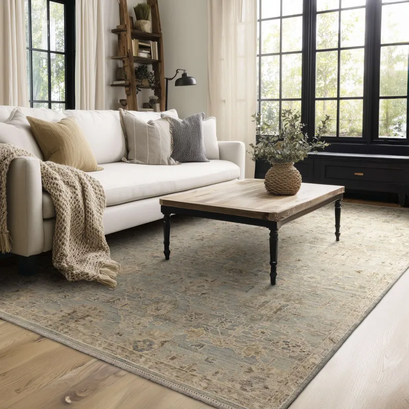 Sundar Charu Gray Rug - 8' x 10' Lifestyle