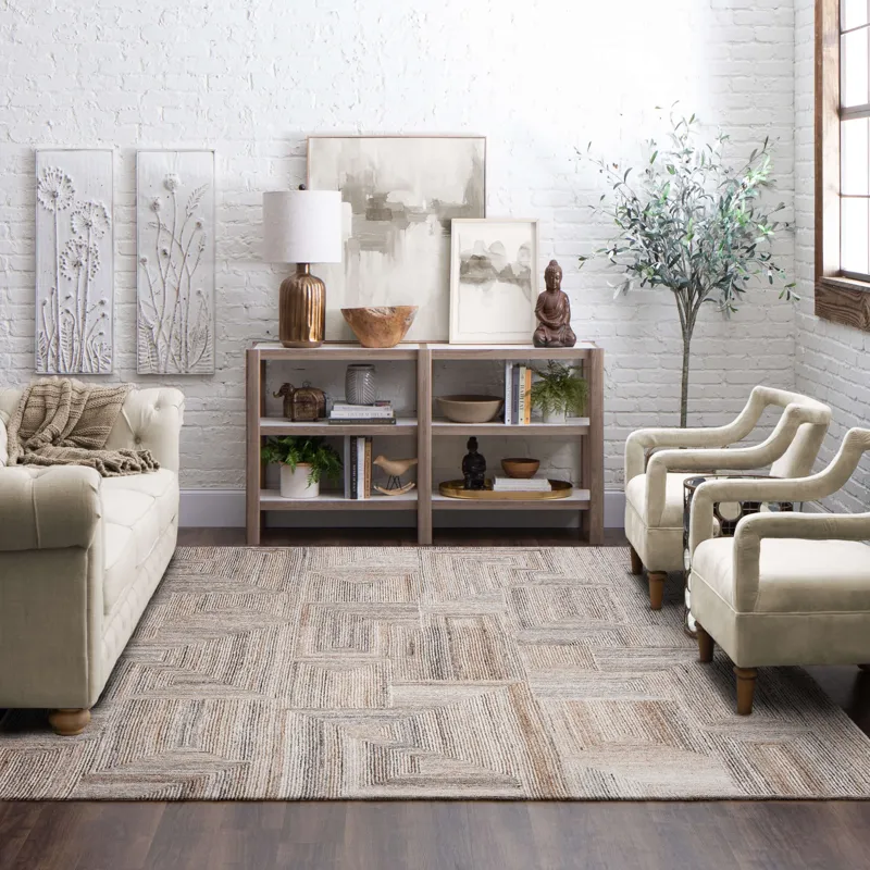 Forsyth Park Cloverdale Beige Steel Rug - 8' x 10' Lifestyle