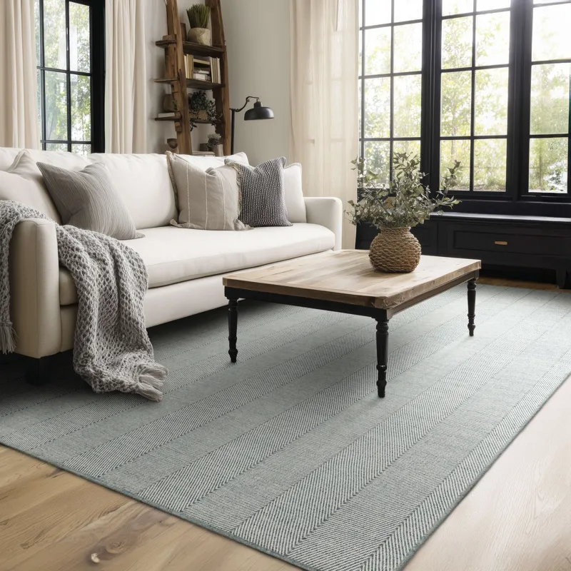 Harrington Blue Rug - 8' x 10' Lifestyle