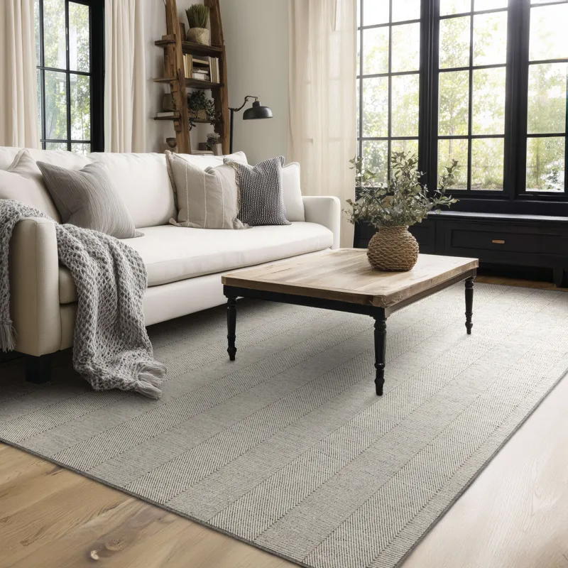 Harrington Grey Rug - 8' x 10' Lifestyle