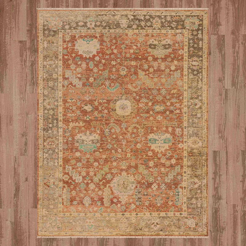 Sundar Mandir Rust Rug - 8' x 10' Floor