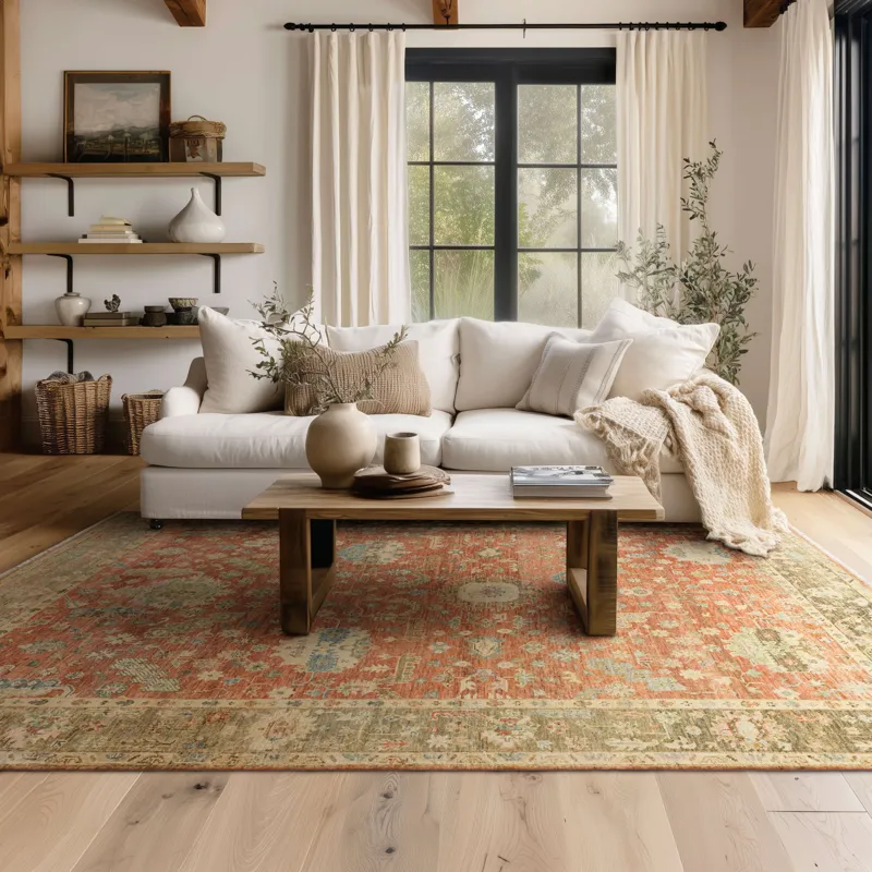 Sundar Mandir Rust Rug - 8' x 10' Lifestyle