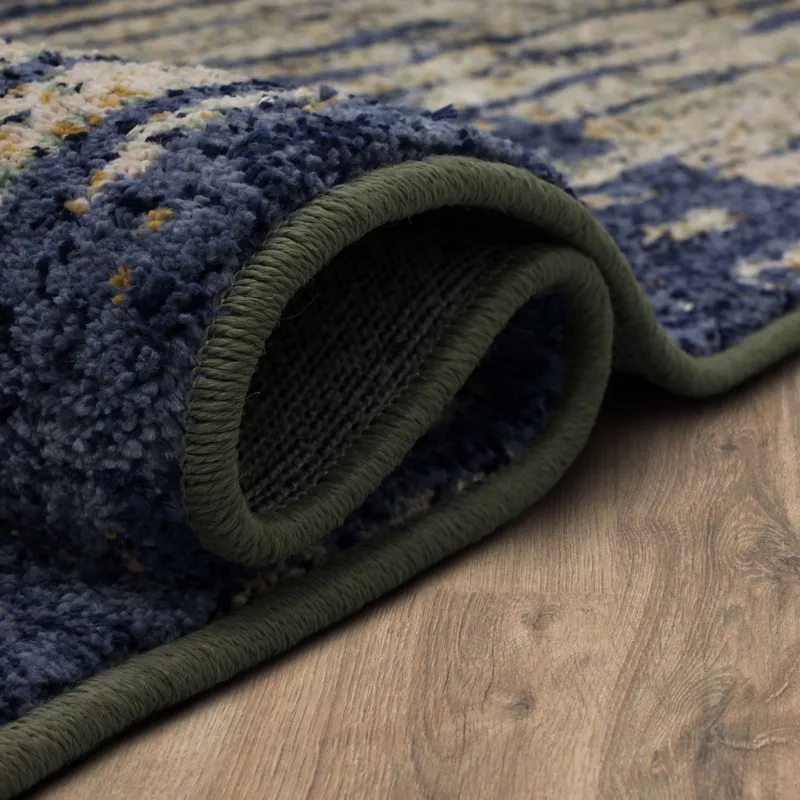 Cosmopolitan Mineral Bleu Indigo Rug - 5'3" x 7'10" Roll
