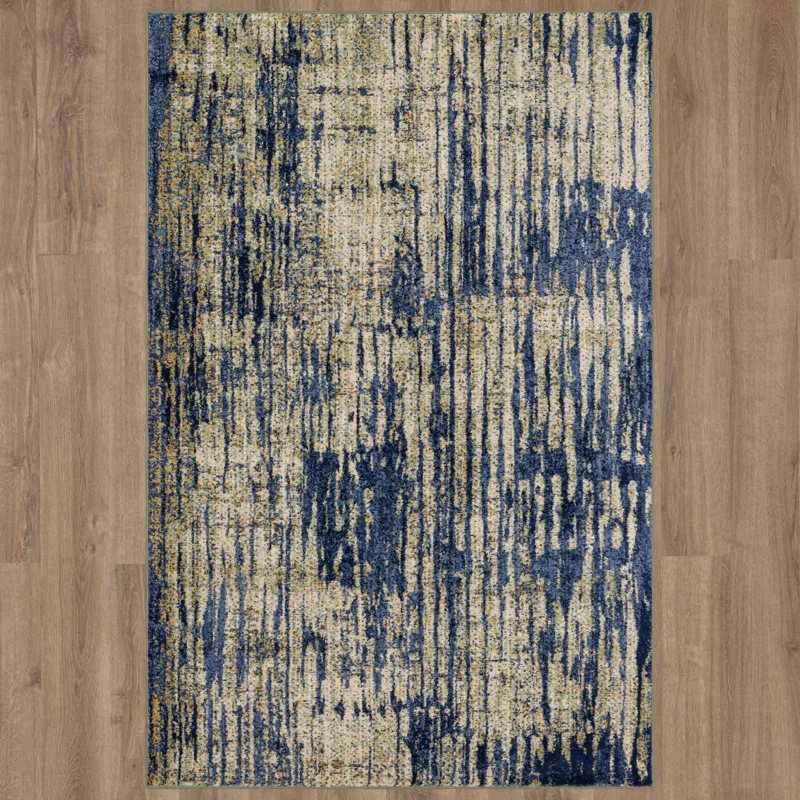 Cosmopolitan Mineral Bleu Indigo Rug - 5'3" x 7'10" Floor