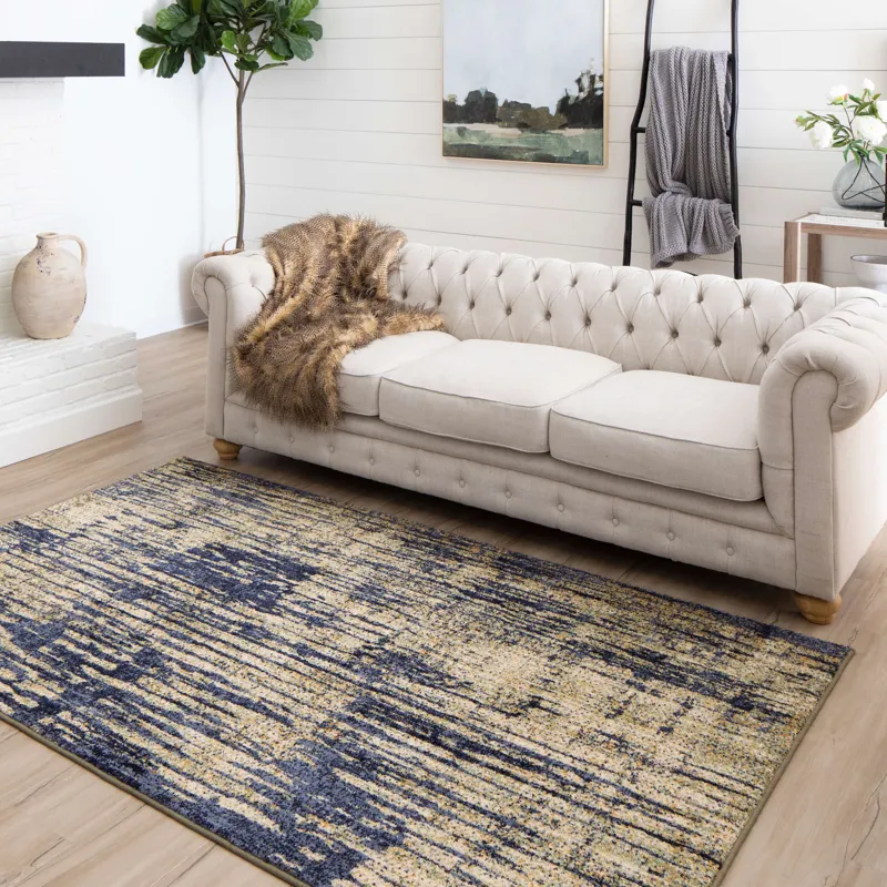 Cosmopolitan Mineral Bleu Indigo Rug - 5'3" x 7'10" Lifestyle