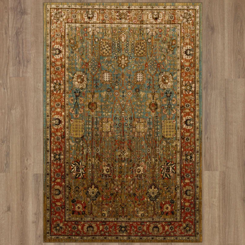 Spice Market Myanmar Aquamarine Rug - 12' x 15' Floor
