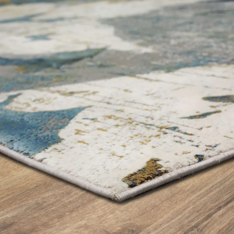 Tryst Nuvole Grey Blue Rug - 8' x 11' Angle