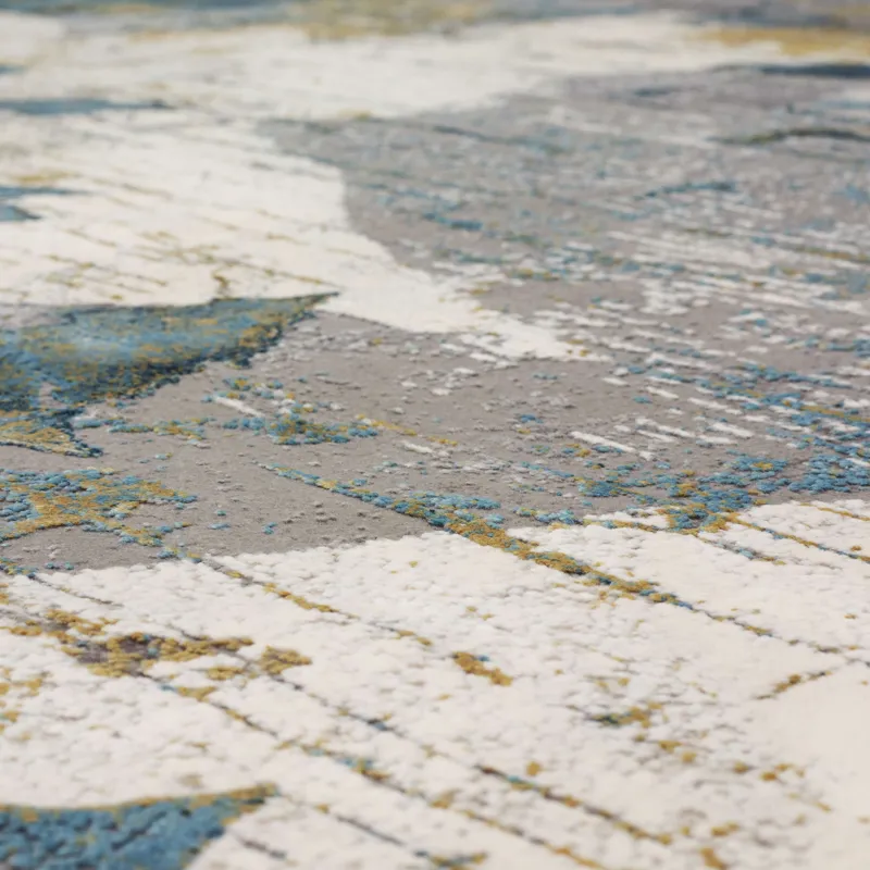 Tryst Nuvole Grey Blue Rug - 8' x 11' Closeup