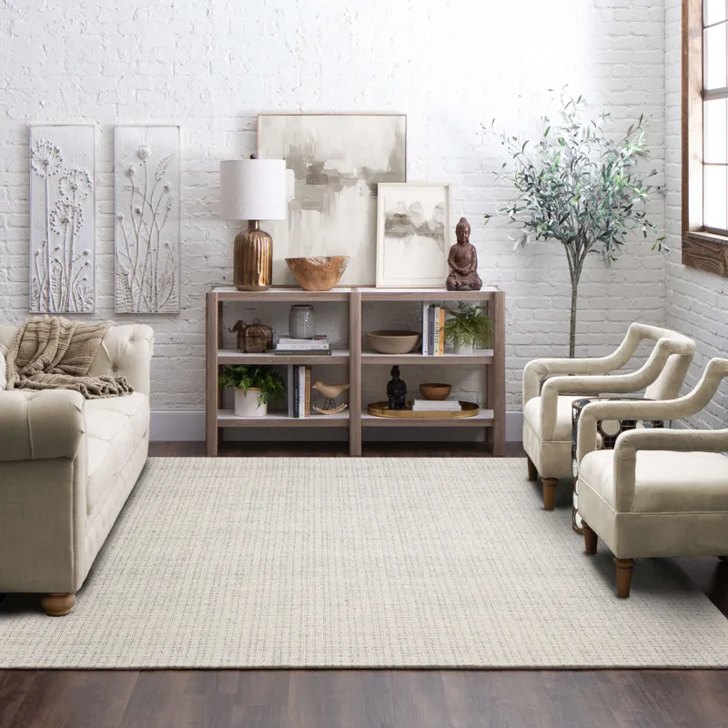 Forsyth Park Oglethorpe Ivory Aqua Rug - 8' x 10' Lifestyle
