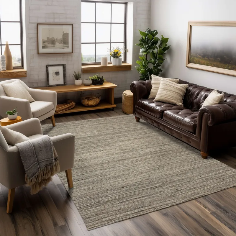 Raja Grey Rug - 8' x 10' Lifestyle