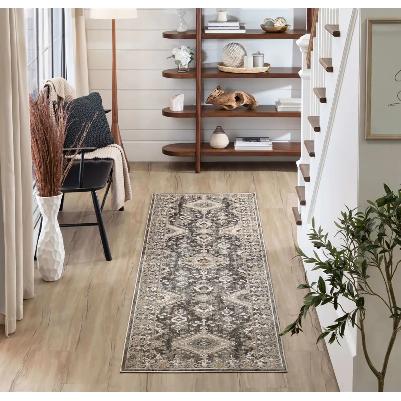 Windermere Ravenglass Anthracite Rug - 2'6" x 10' Lifestyle