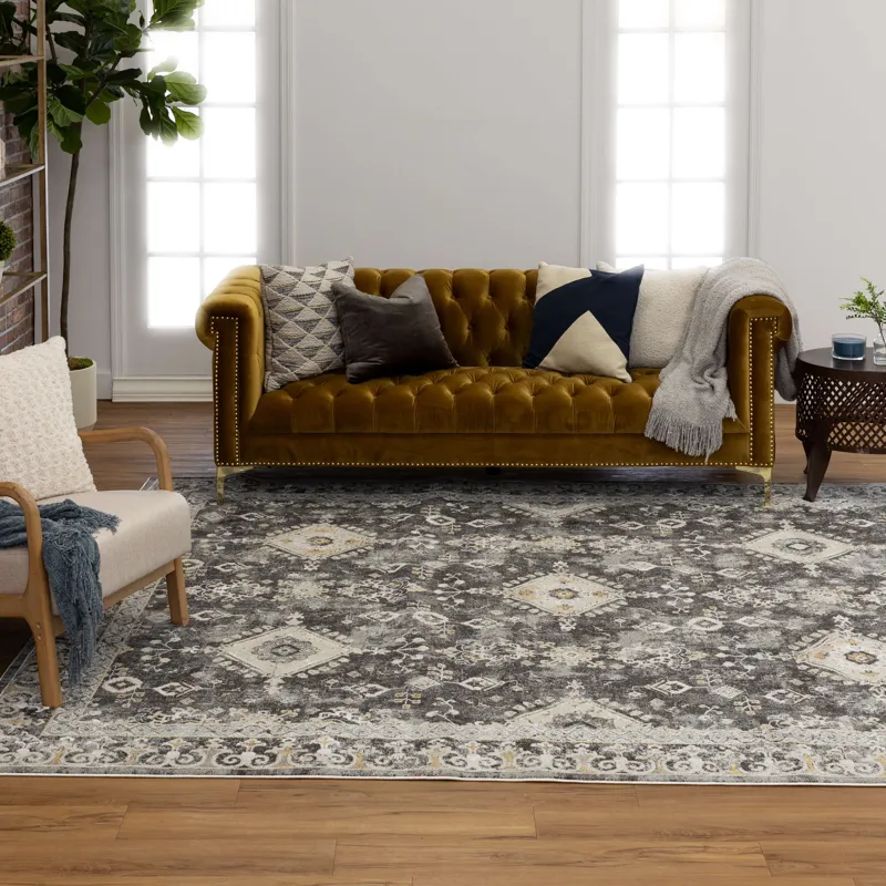 Windermere Ravenglass Anthracite Rug - 7'10" x 10'3" Lifestyle