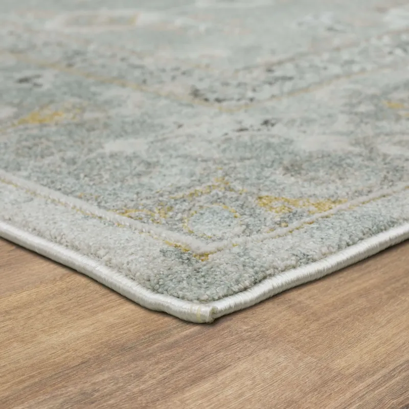 Windermere Ravenglass Blue Rug - 2'6" x 10' Angle