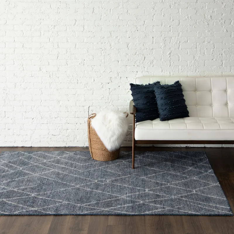 Tangier Spartel Blue Steel Rug - 5' x 8' Lifestyle
