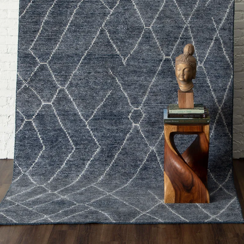 Tangier Spartel Blue Steel Rug - 5' x 8' Lifestyle