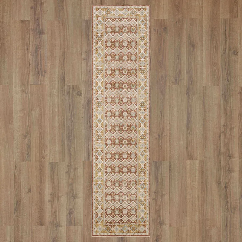 Windermere Staveley Terracotta Rug - 2'6" x 10' Floor