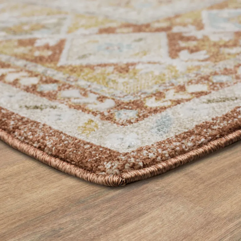 Windermere Staveley Terracotta Rug - 2'6" x 10' Angle
