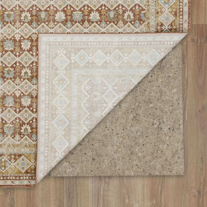 Windermere Staveley Terracotta Rug - 2'6" x 10' Backing