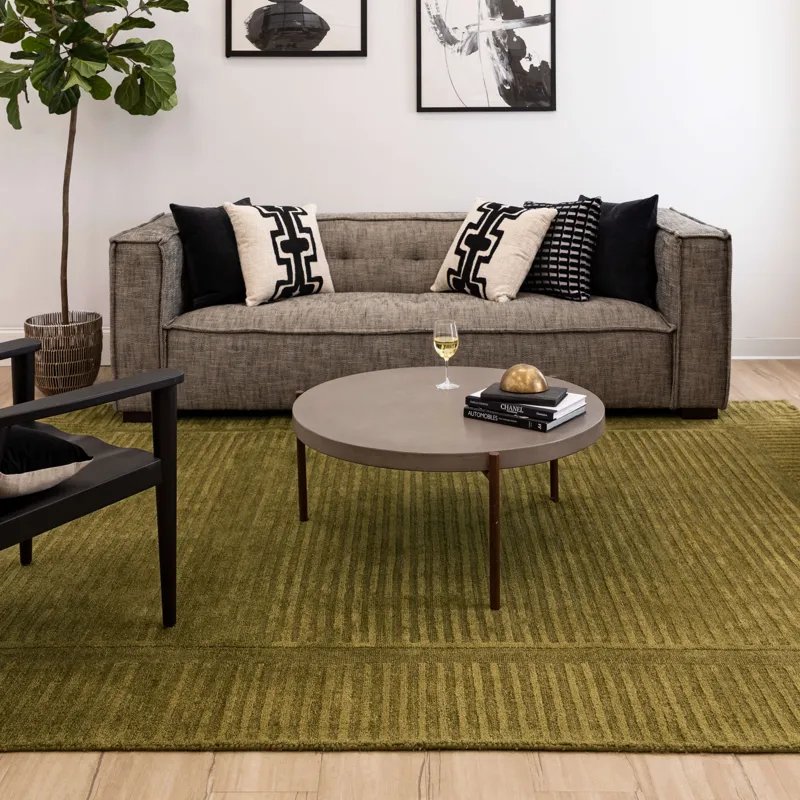 Bobby Berk by Karastan (Series 2) Terra Firma Moss Rug - 8' x 10' Lifestyle