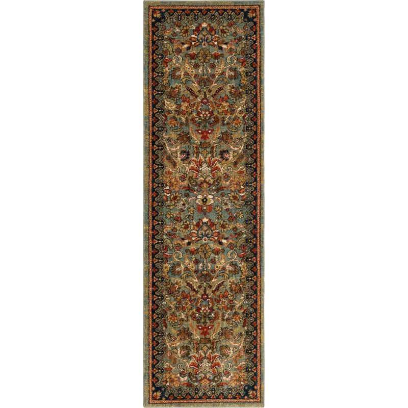 Spice Market Tigris Aquamarine Rug - 2\'6\" x 10\'