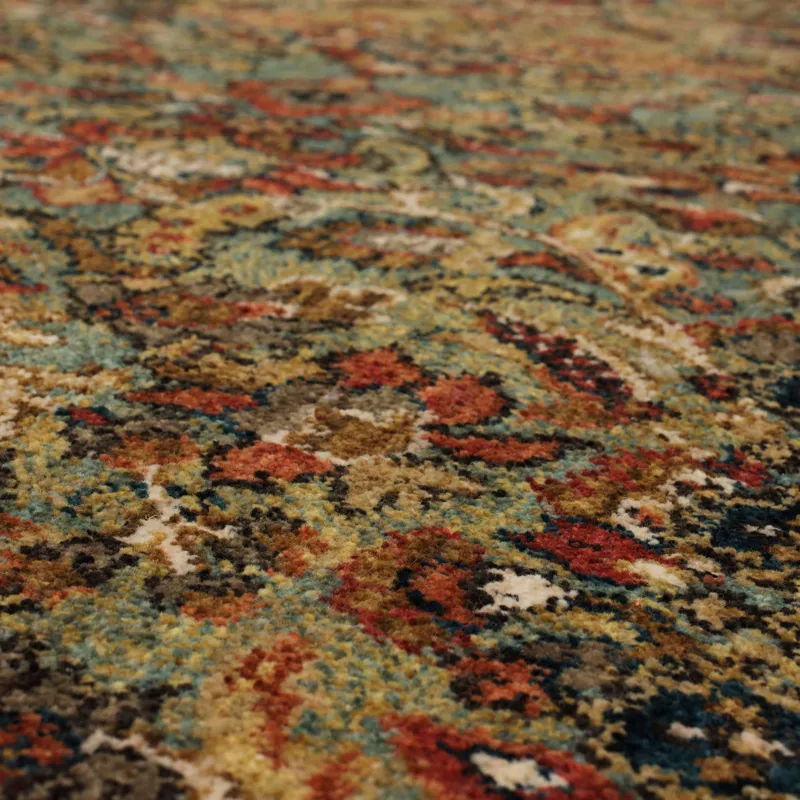 Spice Market Tigris Aquamarine Rug - 2'6" x 10' Closeup