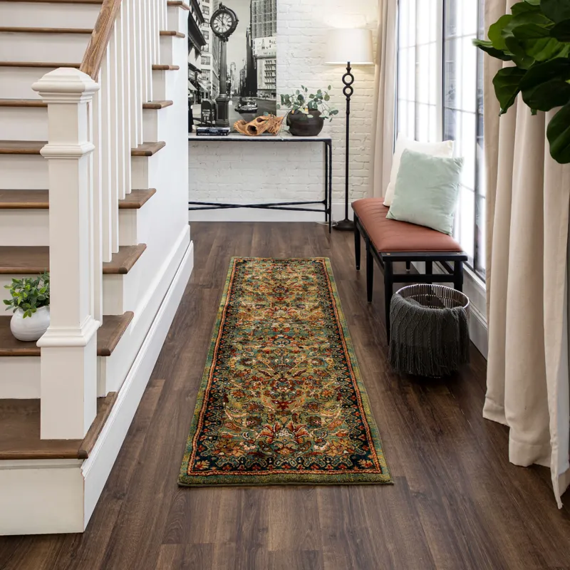 Spice Market Tigris Aquamarine Rug - 2'6" x 10' Lifestyle